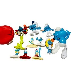 The Smurfs Toy Lot McDonald’s BK Schleich 12 Pieces